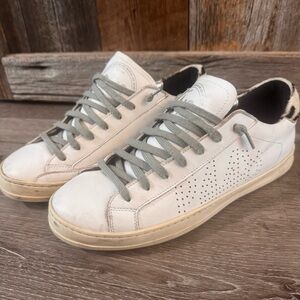 P448 John Sneakers White Zebra Animal Print Heel EU 41 Women’s 10 Made in Italy